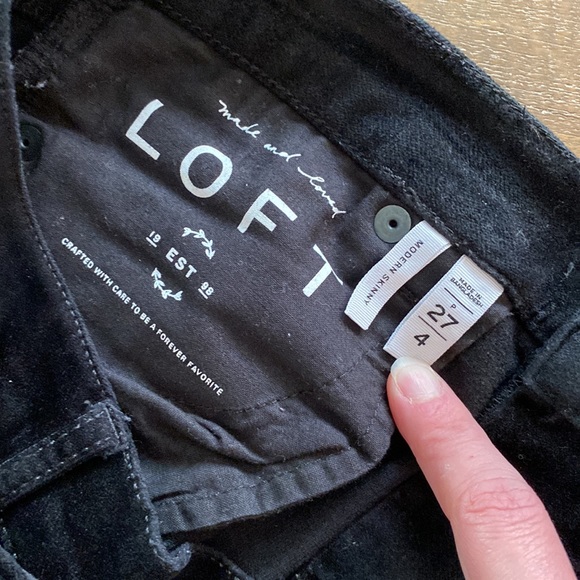 Loft black velvet pants, 27P - Picture 4 of 4